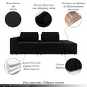 Ver imagem 3 de Sofá Ilha com Encosto e Almofadas Móveis Olimpo 245cm Modulado Veludo Preto G45 - Gran Belo