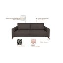 Ver imagem 4 de Sofa 230Cm Tecido Veludo Marrom Pes Imbuia Henry 