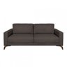 Sofa 230Cm Tecido Veludo Marrom Pes Imbuia Henry  - 2