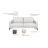 Sofa 4 Lugares 230Cm Veludo Pes Imbuia Henry  - 4