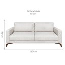 Ver imagem 3 de Sofa 4 Lugares 230Cm Veludo Pes Imbuia Henry 