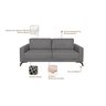 Sofa 3 Lugares 230Cm Pes Imbuia Veludo Henry  - 4
