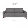 Sofa 3 Lugares 230Cm Pes Imbuia Veludo Henry  - 3