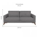 Ver imagem 3 de Sofa 3 Lugares 230cm Pes Imbuia Veludo Henry