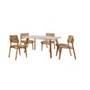 Ver imagem 2 de Mesa de Jantar com Kit 4 Cadeiras Madeira Maciça/MDF Maia - Eloá Linho Palha/Imbuia Natural/Cinam. I