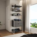 Ver imagem 1 de Modulo Closet Industrial com Gaveta Ferro Branco Preto