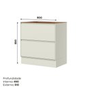 Ver imagem 4 de Balcão 02 Gavetas 80cm 100% MDF com Tampo Fineze Bege/Areia/Cinamomo