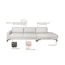 Ver imagem 4 de Sofa 2 Lugares 337Cm Com Chaise Pes Em Imbuia Veludo 