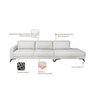 Sofa 2 Lugares 337Cm Com Chaise Pes Em Imbuia Veludo  - 4