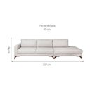 Ver imagem 3 de Sofa 2 Lugares 337Cm Com Chaise Pes Em Imbuia Veludo 