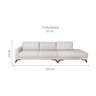 Sofa 2 Lugares 337Cm Com Chaise Pes Em Imbuia Veludo  - 3