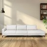 Sofa 2 Lugares 337Cm Com Chaise Pes Em Imbuia Veludo  - 1
