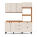 Ver imagem 2 de Cozinha Pérola com Tampo Completa Modulada 3 Off White/Freijó Yescasa