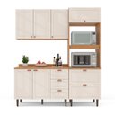 Ver imagem 5 de Cozinha Pérola com Tampo Completa Modulada 3 Off White/Freijó Yescasa