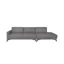 Ver imagem 2 de Sofa 2 Lugares 337Cm Com Chaise Pes Em Imbuia Veludo 