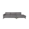 Sofa 2 Lugares 337Cm Com Chaise Pes Em Imbuia Veludo  - 2