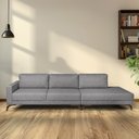 Ver imagem 1 de Sofa 2 Lugares 337Cm Com Chaise Pes Em Imbuia Veludo 
