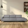 Sofa 2 Lugares 337Cm Com Chaise Pes Em Imbuia Veludo  - 1