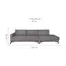 Sofa 2 Lugares 337Cm Com Chaise Pes Em Imbuia Veludo  - 3