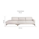 Ver imagem 3 de Sofa 2 Lugares 337cm com Chaise Pes em Imbuia Veludo