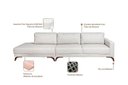 Ver imagem 4 de Sofa 2 Lugares 337cm com Chaise Pes em Imbuia Veludo