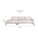 Ver imagem 3 de Sofa 2 Lugares 337Cm Com Chaise Pes Em Veludo Bege/Imbuia