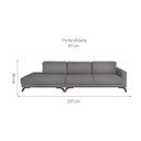 Ver imagem 3 de Sofa 2 Lugares 337cm com Chaise Pes em Imbuia Veludo