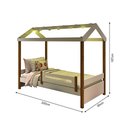 Ver imagem 3 de Cama Montessoriana Solteiro Casinha Eliz Com Led Grade De Proteção E Colchão Branca/Mel