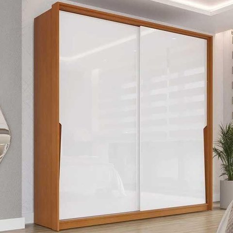 Guarda Roupa 2 Portas de Correr e 2 Gavetas Porto Freijo/branco - Politorno