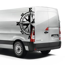 Par de Adesivos para Carro Aventureiro Bússola Camper-Grande 48x68cm - 2