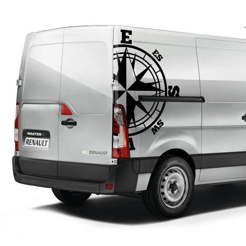 Par de Adesivos para Carro Aventureiro Bússola Camper-Grande 48x68cm