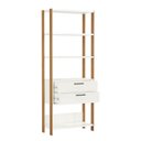 Ver imagem 2 de Estante Multiuso Componível 73,5cm 5 Prateleiras 2 Gavetas 100% Mdf E91 Pradel Móveis