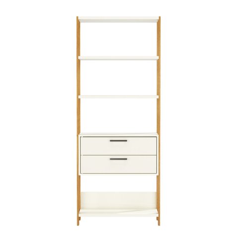 Estante Multiuso Componível 73,5cm 5 Prateleiras 2 Gavetas 100% Mdf E91 Pradel Móveis