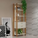 Ver imagem 3 de Estante Multiuso Componível 73,5cm 5 Prateleiras 2 Gavetas 100% Mdf E91 Pradel Móveis