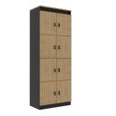 Ver imagem 2 de Armário Locker Guarda Volume 60x160cm 8 Portas com Chave ME4202 Marrom/Amêndoa/Preto