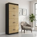 Ver imagem 6 de Armário Locker Guarda Volume 60x160cm 8 Portas com Chave ME4202 Marrom/Amêndoa/Preto