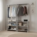 Ver imagem 4 de Kit 2 Closet Modulado 3 Prateleiras 200x80 Cm Ey101 Novam - Branco