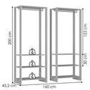 Ver imagem 3 de Kit 2 Closet Modulado 3 Prateleiras 200x80 Cm Ey101 Novam - Branco
