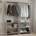 Ver imagem 2 de Kit 2 Closet Modulado 3 Prateleiras 200x80 Cm Ey101 Novam - Branco