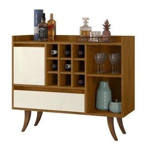 Buffet / Aparador Imperio Retrô Com Adega Cor Off White EJ Móveis