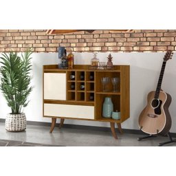 Buffet / Aparador Imperio Retrô Com Adega Cor Off White EJ Móveis - 2