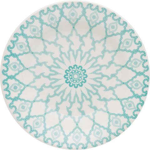 Kit 6 Pratos de Sobremesa Donna Mandala Oxford Cerâmica 19cm