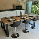 Ver imagem 1 de Mesa Estilo/Modelo Industrial com 2 Bancos (2,20 x 0,90)