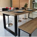 Ver imagem 5 de Mesa Estilo/Modelo Industrial com 2 Bancos (2,20 x 0,90)