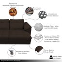 Ver imagem 3 de Sofá Retrátil Manual Sala de Estar Nolan Bipartido 339cm Conforto Premium em Couro Marrom G58 - Gran