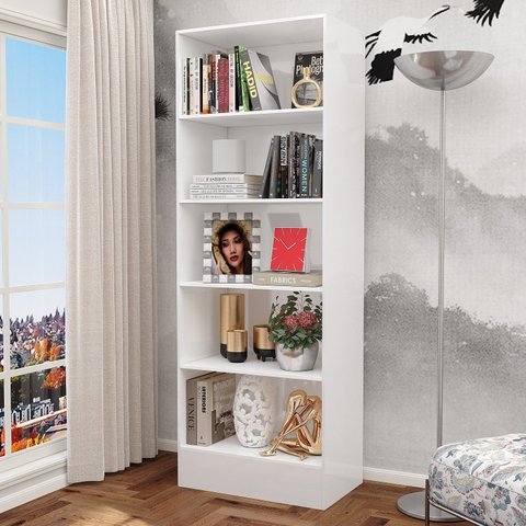 Estante de Livros 54CMX180CM 4 Prateleiras Clarice Branco