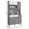 Cozinha Compacta Magazin 5 Portas 1 Gaveta Freijó/Off White Cristal - Nicioli - 4