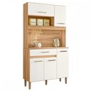 Ver imagem 2 de Cozinha Compacta Magazin 5 Portas 1 Gaveta Freijó/Off White Cristal - Nicioli