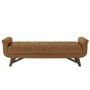 Ver imagem 7 de Puff Recamier Calçadeira 195cm Base Madeira Neville P02 Sintético Caramelo - Mpozenato