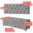 Ver imagem 4 de Cabeceira Queen Paris Estofada Painel com Recamier Baú 150cm para Cama Box Cinza - Arkell